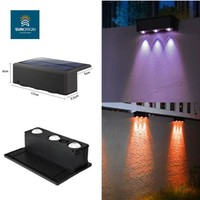 Lampe murale solaire LED extérieure Tayire RGB en polycarbonate pour jardin, patio, clôture, éclairage décoratif étanche, 2 ans de garantie, CRI Ra90, dimmable