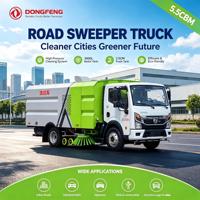 Camion balayeuse de rue Dongfeng 5,5 m³ avec réservoir d'eau de 3000 L pour le nettoyage des routes urbaines