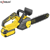 Gergaji Mesin Tanpa Kabel KONSUN 8" 21V, Portabel, Kecil, untuk Memotong Kayu di Kebun dan Halaman