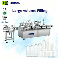 Machine de bouchage de bouteilles Hebo pour le remplissage et l'étiquetage de liquides et de gels (5 ml à 500 ml), station de lavage, 12 têtes servo