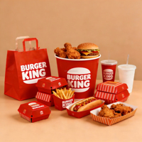 Envases Desechables para Comida Rápida para Llevar, Cajas para Hamburguesas con Logotipo Personalizado, Contenedor Ecológico, Cajas para Pollo Frito