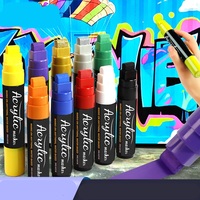 Lot de 3 marqueurs acryliques géants grande capacité, pointe 15 mm, pour affiches murales, POP, graffiti, encre superposable, vente en gros