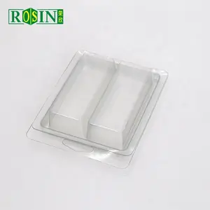 2 sel pemasok kemasan clamshell cetakan mencair lilin blister pvc bening plastik untuk wadah sabun