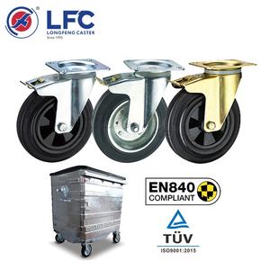 Fornecedor OEM Industrial Ruedas 200mm Lixo Industrial 8 Polegada Núcleo de Aço Pp Waste <span class=keywords><strong>Container</strong></span> Roda Lixo Bin <span class=keywords><strong>Container</strong></span> Rodízio para Lixo Bins - Product Image 2