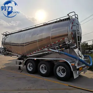 China Supplier 3 Axles Aluminum Bulk Cement Tank Semi Trailer 40T Cement Trailer Sale