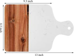 Planche à fromage et charcuterie rectangulaire en bois d'acacia marbré, style populaire, logo personnalisé, vente en gros - Product Image 2