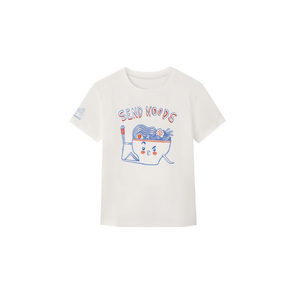 Camiseta Send Noods Blanca con Cuello Redondo, Unisex, Ropa Promocional - Product Image 1