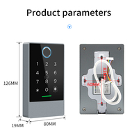 Sistema de Control de Acceso Todo en Uno, Impermeable, con Huella Dactilar, Tarjeta, Bluetooth, WiFi, Contraseña, Desbloqueo Remoto en la Nube, ABS, Sin Personal