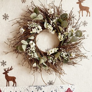 Poignées <span class=keywords><strong>de</strong></span> <span class=keywords><strong>porte</strong></span> en branche d'arbre naturelle modernes faites à la main Couronnes circulaires en branche d'arbre Marque Yhua pour les rassemblements familiaux <span class=keywords><strong>Noël</strong></span> <span class=keywords><strong>fait</strong></span> <span class=keywords><strong>maison</strong></span> - Product Image 6