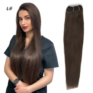 K.swigs Straight Human Hair Weft Natural Color Human Hair Extensions Remy Double Skin Weft 100g Per Piece