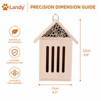 Maison à insectes en bois artisanale résistante aux intempéries avec un design multicouche pour l'observation de la faune dans le jardin, décoration de cour