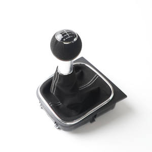 Poignée de levier de vitesse de voiture en cuir, 5 ou 6 vitesses, ergonomique, compatible Volkswagen - Product Image 1