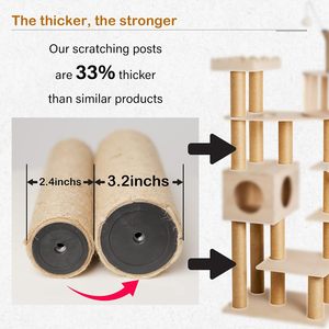 Wooden <b>Cat</b> Tree for <b>Large</b> Big <b>Cat</b> Tower with Condo Cozy <b>Cat</b> Plush Perches <b>Scratching</b> <b>Posts</b> and Climbing Activity - Product Image 5