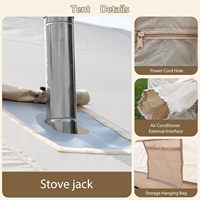 Carpa Inflable para Camping y Senderismo de 13.68 m², Doble Puerta, Pequeño Claraboya con Ventana de TPU, 4 Estaciones, Impermeable, Resistente al Viento, Montaje Rápido