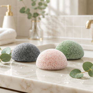 Éponge faciale en charbon de bambou et konjac - Logo et emballage personnalisés, éponge de bain coréenne professionnelle <span class=keywords><strong>pour</strong></span> soins du <span class=keywords><strong>visage</strong></span> OEM/ODM - Product Image 5