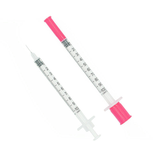 Jeringa de Insulina Desechable Personalizada de 0.5ml/1ml con Tapa Rosa para Uso Médico y Veterinario, Calibre 30g/31g con Aguja de 8mm, Certificación CE - Product Image 2