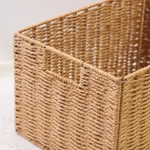 Großhandel Maßgefertigter Handgemachter Rechteckiger Gewebter Seegras/Papier Langlebiger Umweltfreundlicher Hochwertiger Aufbewahrungskorb - Product Image 6