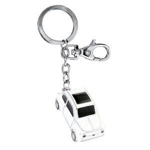 Portachiavi Classico Bianco per Auto con Logo Personalizzabile in Lega di Zinco Resistente - Product Image 1