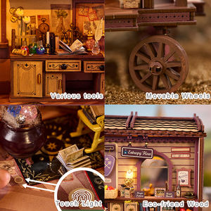 IIECREATE Maison miniature K-1084 Nouvelle carrosse mobile DIY Puzzle <span class=keywords><strong>en</strong></span> <span class=keywords><strong>bois</strong></span> 3D Maison de poupée pour adultes - Product Image 4