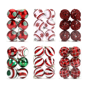 2025Bestwish Juego de bolas de Navidad galvanizadas Adornos colgantes festivos para crear una atmósfera Bolas de plástico pintadas duraderas - Product Image 2