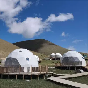 6M קוטר חיצוני glamping אוהל חצי שקוף חיצוני קמפינג תערוכה ייעודי מלון כיפת אוהל