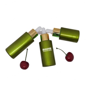 Skin Oil Cosmetic Packaging 30ml Blue Ombre Colorful Press Pump square Glass <b>Dropper</b> <b>Bottle</b> with Gold Push Button Lids 1oz - Product Image 4