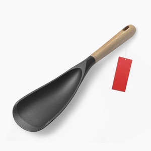 <b>Kitchen</b> <b>Gadgets</b> <b>Kitchen</b> Utensil Cooking <b>Tool</b> Silicone Spoon with Wood Handle - Product Image 1