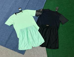 T-shirts et shorts de fitness unisexes de haute qualité pour l'été, séchage rapide, respirants, protection UV, évacuation de l'humidité, col rond, 100% coton - Product Image 2