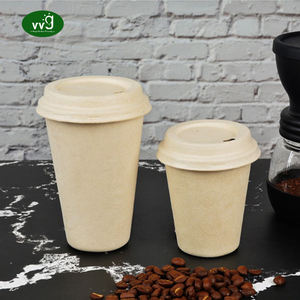 <span class=keywords><strong>VVG</strong></span> no add PFAS 8oz blanco desechable biodegradable Pulpa de caña de azúcar tazas de café de papel con tapas - Product Image 2