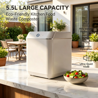 Composteur électrique intelligent pour déchets alimentaires de cuisine, grande capacité 5,5 L, pour usage domestique en intérieur, avec filtre désodorisant au charbon actif