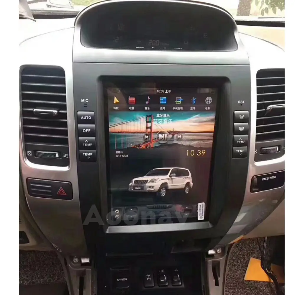 Araba HD tesla dikey ekran GPS video ses Toyota Land Cruiser Prado 120 2002-2009 Lexus GX470 radyo mltimedia oyuncu