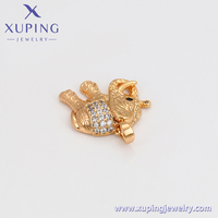 Csja — bijoux xup en forme d'animal, pendentif plaqué or 18K, Collection yeux noirs, jolies, éléphant, diamant, A00861090