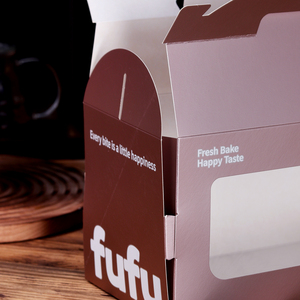 Caja para Rebanadas de Pastel Resistente a la Grasa, con Asa y Ventana, Impresión Personalizada, Empaque de Cartón para Repostería, para Postres como el Rollo <span class=keywords><strong>Suizo</strong></span> - Product Image 6