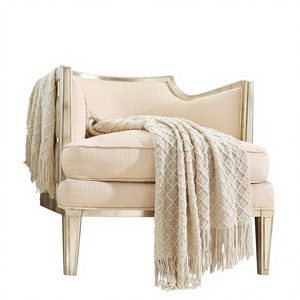 Custom Geometric Acrylic Knitted <b>Throw</b> <b>Blanket</b> European American Style Lightweight Spring Four Use Airplane Use Non-Toxic - Product Image 3