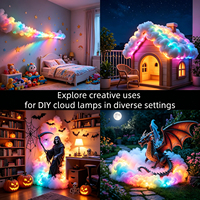 Lampe Nuage 3D Intelligente avec Contrôle Vocal Bluetooth, Lumière d'Ambiance USB à Intensité Réglable pour Salle de Jeu, Fête, Décoration Intérieure, Lumière de Jeu