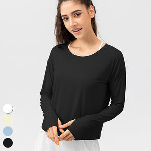 T-shirt d'été résistant au soleil UPF50 + <span class=keywords><strong>Anti</strong></span> <span class=keywords><strong>UV</strong></span> Outdoor T-shirt respirant Causal Loose Sports <span class=keywords><strong>Tshirt</strong></span> Long Sleeve Fitness Top Yoga T Shirt Women - Product Image 4