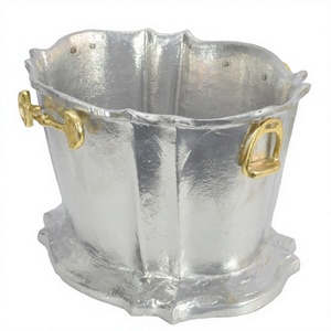 Refroidisseur de vin en argent Parties Fournitures Boissons Refroidisseur Baignoire Bar Décoratif Métal Champagne Vin Seau À Glace Home Bar Article Artisanat - Product Image 1