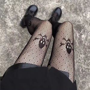 Venta al por mayor personalidad calavera fiesta malla medias mujeres Halloween negro Nylon Fish Net pantimedias - Product Image 5