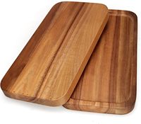 Assiettes à gâteau décoratives en bois d'acacia Petit plateau de service Plateaux en bois Mini plateau rectangulaire en bois