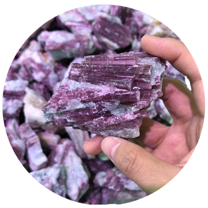 Di alta qualità naturale tormalina rosa pietra preziosa di cristallo lucido guardiano di pietra di guarigione con il miglior prezzo per il tema amore - Product Image 1