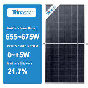 Venta al por mayor Trina Solar PERC TSM-DE21 650-675W Trina 650 655 660 665 670 675 Watt Panel solar Trina Solarmodul Vertex PV - Product Image 2