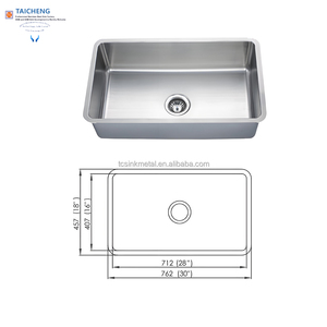 30 pollici per 18 pollici sotto il montaggio singola ciotola in acciaio inox <span class=keywords><strong>lavello</strong></span> da <span class=keywords><strong>cucina</strong></span> con <span class=keywords><strong>piccolo</strong></span> angolo - Product Image 2