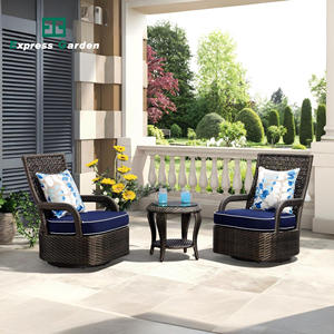 Conjunto de Sofás de Jardín Modernos de Mimbre y Aluminio Impermeables para Exteriores - Muebles de Lujo para Casa de Campo, Apartamento, Patio - Product Image 1