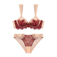 Europäisch-Amerikanische Mädchen Verstellbarer Spitzen-BH Leicht Ultradünn Große Brüste Verkleinern Plus Size Sexy Unterwäsche BH & Slip Sets