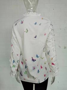 S-5XL Long <strong>Sleeved</strong> Women's Shirt <strong>Butterfly</strong> Lace Solid Color Versatile <strong>Top</strong> - Product Image 6