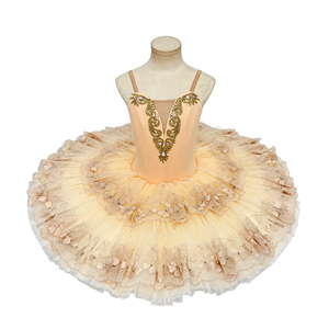 ชุดบัลเลต์เด็กผู้หญิงแบบมืออาชีพ ลายดอกไม้สีชมพู สำหรับการแสดงบนเวที - Product Image 5