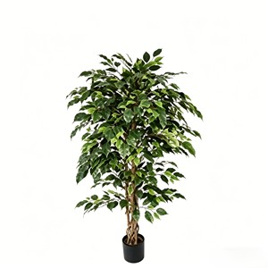 Árbol de Banyan Artificial Verde con Tres Troncos y Cuatro Enredaderas - Product Image 1