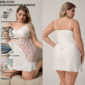 <span class=keywords><strong>Pigiama</strong></span> <span class=keywords><strong>Estivo</strong></span> in Pizzo e Raso Morbido, Traspirante, Comodo e Sexy per Donne <span class=keywords><strong>Taglie</strong></span> <span class=keywords><strong>Forti</strong></span> - Product Image 1