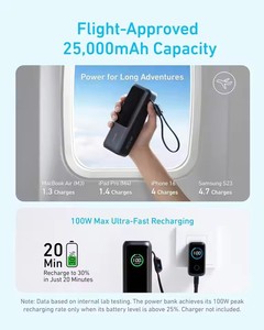 Nouvelle batterie externe <span class=keywords><strong>Anker</strong></span> A1695 165W à charge rapide 25000mAh, chargeur portable ultra-rapide avec câbles intégrés - Product Image 6