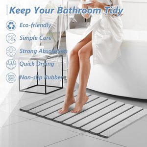Tapis de bain pliable en pierre, antidérapant, super absorbant, séchage rapide, tapis de sol pour salle de bain, tapis de bain en pierre de diatomite - Product Image 5